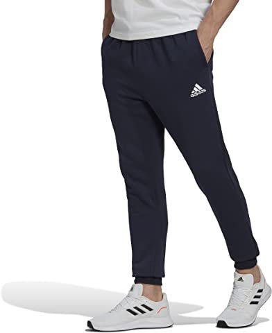 adidas Herren Essentials Fleece Regular Tapered Pants, Legend Ink/White, XL