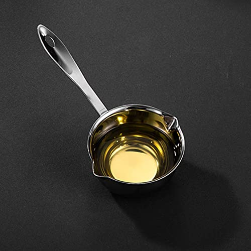 Pot à café turc chauffe-beurre, fond plat à induction en acier inoxydable Mini marmite à beurre marmite à lait petite casserole(150ML) Cadeau de Saint Valentin