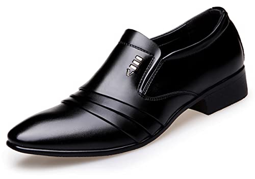 Bandkos Business Anzugschuhe Herren Schnürschuhe Derby Leder Oxford Brogue Schuhe klassischer Hochzeit Schwarz Gr.38-46 EU,BKK45