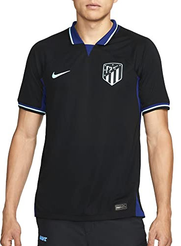 NIKE DJ7671-011 ATM M NK DF STAD JSY SS AW Sweatshirt Men's Black/Deep Royal Blue/Copa M