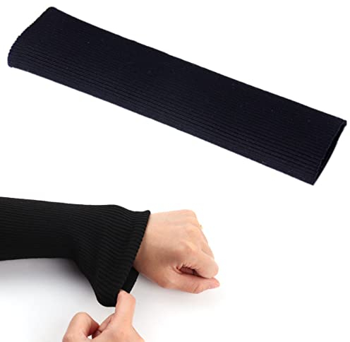 Niuhong 40 Cm Ärmelbündchen Schwarz Elastische Bündchen Kleidung Elastisch Stricken Ärmel Nähen Ärmel Ersatz Daunenjacke Repair Herab Flicken Reparaturflicken Stoff Pullover Jacke Nähen DIY (Schwarz)