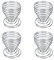 Faotup Lot de 4 coquetiers à ressort en acier inoxydable argenté, coquetiers en acier inoxydable, coquetier moderne, 4 x 4 x 5 cm