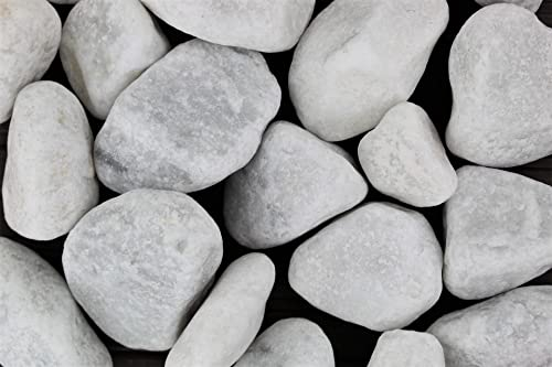 Gartenwelt Riegelsberger 1 kg Carrara Marmor Kies gewaschen Körnung 40-60 mm Marmorkies weiß schneeweisser Kieselsteine Zierkies Steine Deko Garten