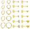 FIOROYAL 11 Paare Ohrringe Gold Kreolen Creolen Ohrringe Klein für Damen Runde Zirkonia Ball Helix Piercings 14K Vergoldeter Medizinische Ohrstecker für Mädchen
