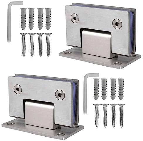 KAFENDA Cerniere per porta doccia a 90 gradi, cerniere per porte in vetro senza telaio resistenti in acciaio inox per cancello da 8 a 12 mm, resistenza alla ruggine e alla corrosione