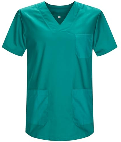 Misemiya - VÊTEMENTS DE Travail Unisex COL PIC Manches Courtes Médicaux Unisexe - Ref.817-3XL, Vert