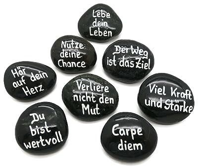 Andys Steinwelt® Glücksbringer Stein ca. 5 cm mit Spruch oder Name personalisierbar, kleine Geschenke, Glücksstein Tischdeko, bemalte Steine, Handschmeichler, Mitbringsel, Geburtstag, Hochzeit, 902