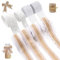 8 Rolle Juteband, Natur Juteband Spitzenband, 4 Juteband mit Spitze + 4 Spitzenband Weiß, Vintage Spitzenband Selbstklebend, Dekoband für Deko Hochzeit Geschenkverpackung DIY Basteln