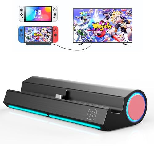 Switch Docking Station - Docking Station per interruttore/interruttore OLED, supporto di ricarica portatile con porta Ethernet, uscita HDMI 4K e 2 porte USB, ricambio per dock switch