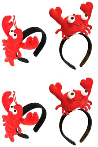 FOMIYES Lustige Krabben- Und Hummer-StirnbäNder Aus Stoff, Perfekt FüR Halloween, Karneval Und Unterwasser-Themenpartys, Kreativer Kopfschmuck FüR Erwachsene Und Kinder
