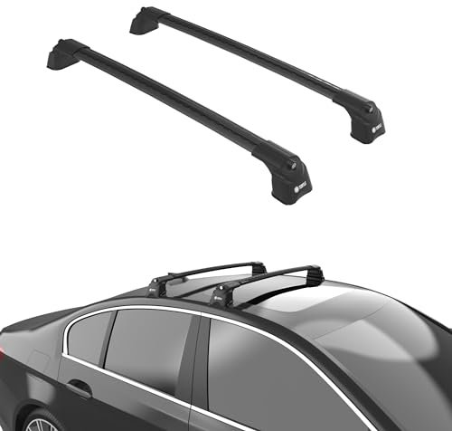 Turtle Fahrradträger, Skihalter, Dachgepäckträger für Dachrelinge, Barrenlänge 109 cm, für Mazda CX-5 2012-2016, Tragkraft 75 kg, Verriegelbar-Verstellbar Dachträger-Schwarz