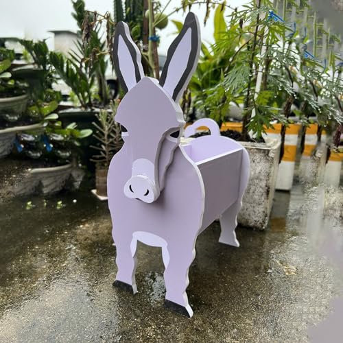 LKPOMI Animal Planter Plant Pot Cute DIY Flower Planter Succulent Pot Animal Shape Plant Container Holder for Indoor Outdoor Garden Decor (Donkey)