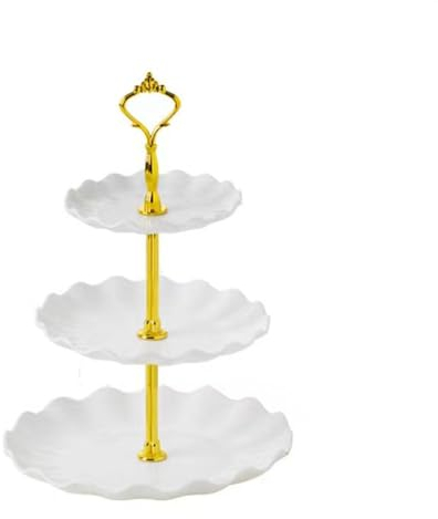 Wagoodter 3 Etagen Cupcake Ständer, Kuchenständer, Dreistufiger Tortenständer, Dessert Ständer Wiederverwendbar für Hochzeit, Geburtstag, Tea Party Dekoration(Weiß)