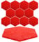 12Pcs Hexagon Felt Bulletin Boards, Self-Adhesive Felt Memo Boards for Photos, Pictures, Notes, Soundproofing Wall Tiles, Red Hexagonal Design for Home, Office, Kindergarten Decoration
