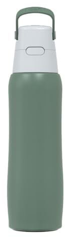 Dafi SOLID STEEL COLD Isolierflasche mit Filter 500ml, Salbei - BPA-frei Thermosflasche aus Edelstahl, Trinkflasche mit Strohhalm, Thermos bis 24h kalt - Wasserflasche für Sport & Freizeit