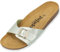 Palado Pantoletten Damen Malta Metallic – gefertigt in Spanien – weiche Veloursleder-Decksohle – robuste EVA-Sohle – edles Metallic-Design Pistazie UK3,5 - EU36
