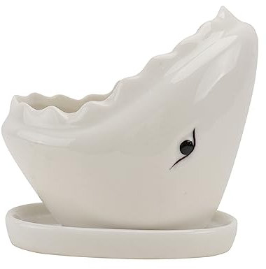 POPETPOP Pots De Fleurs en Céramique Blanche Style Dessin Animé Décoration De Jardin pour La Maison