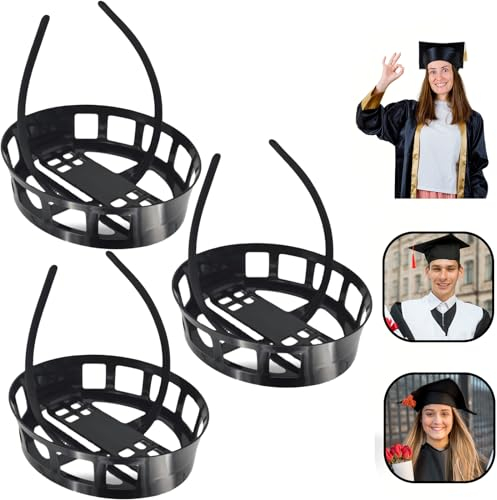Yearsahrk Abschluss Hut Halter Secure Graduation Cap Headband Insert Absolventen Hut Festsetzung Haarreif Bachelor Hut Halter Graduation Cap Insert Headband Abschluss Zubehör (3 Stück)