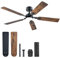 VONLUCE 132 CM Ventilatori da Soffitto con Luci e Telecomando Ventilatore da Soffitto con 5 Pale a Doppia Finitura Motore DC Reversibile Silenzioso a 6 Velocità per Camera da Letto Soggiorno Studio