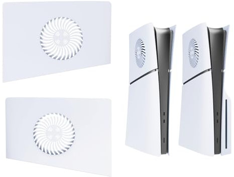 Hzxkqmil Plaques de Couvercle Moitié Supérieure pour PS5 Slim Console, Coque de Remplacement avec Aérations Plaques Latérales Accessoires Gauche et Droite pour PS5 Slim Disc/Digital Edition