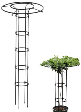 Regenschirm Spalierturm – Outdoor Rebe Blumenständer, Obelisk Metall Garten Obelisk Spalier | Vertikales Rankgitter für Klettergerüste aus Metall, Schirmgitter Halterung für P
