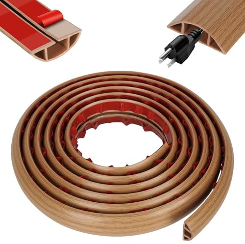 Floor Cable Cover, Self Adhesive Cable Floor Cover 3M*30mm, Rubber Wire Hider for Cables on Floor Wall, Flexible PVC Floor Cable Protector, Floor Cord Covers for Home Office Factories Gyms Garages