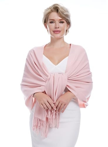 DiaryLook Kaschmir Schal Damen Winter Warm abendkleid Pashmina Schals tücher für Frauen Blanket Scarf Babyrosa