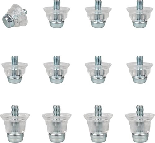 Elegance & You Metal-Tipped Replacement Football Studs, Screw Studs for Football Boots, Prevents Slipping and Ensures Safety, 5mm Screw Thread, Conical Shape, 12 Pack- M (8/11mm) Silver