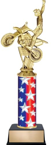 Crown Awards Personalized 12 Cycle Motorcross Bikes Pennant Star Trophy, Customize Now