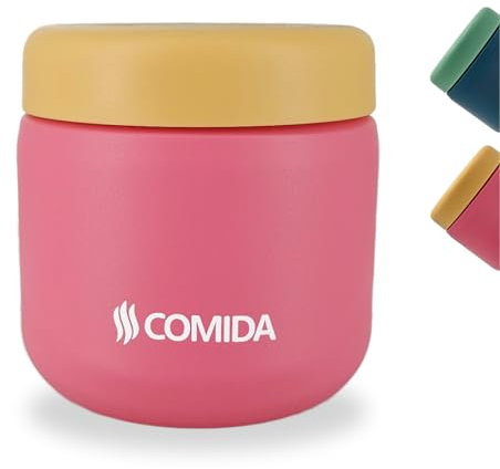 COMIDA Thermobehälter für Essen [360ml] - Thermobox für Essen, Wärmebehälter für Speisen, Thermobecher für Kinder, Thermodose, Porridge Becher to go - erhältlich in 2 Farben