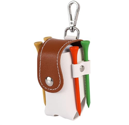 LAOYEFACAI Golf Tasche Outdoor Golfball-Waschtasche Taille Hängende Keychaingolf Kleine Gürteltasche Tragbare Mini Golfball Schutz Tasche (Braun)