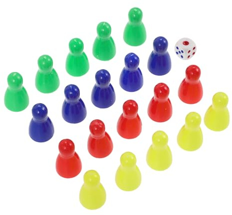 20 Stück Würfel Schachfiguren aus Kunststoff für Brettspiele | Kleine Spielmarken, Leicht und Tragbar, Wiederverwendbar, 4 Farben, für Hochzeitsfeiern Geeignet