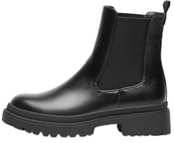ɅNK® Damen Stiefeletten Chelsea Boots schwarz Plateau (39, EU Schuhgrößensystem, Erwachsene, Numerisch, M, 39)