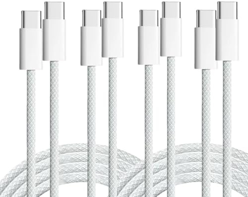 Wemoralix USB C to USB C Cable 60W 2M, 4Pack Type C Charger Cable for Fast Charging Compatible with Smartphones, Fast Charger USB C Charging Lead