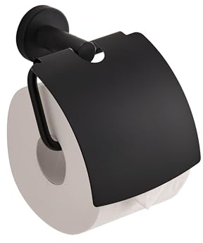Corby Harrogate Toilettenpapierhalter mit Deckel, Schwarz