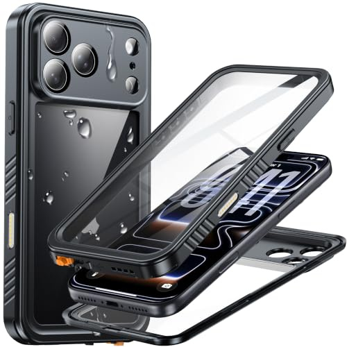 ACOCASE for iPhone 17 Waterproof Case-Full Body Shockproof Cover-Black | screen protector,IP68-Rated Protection,Shockproof Dual-Layer Design,Textured Anti-Slip Grip