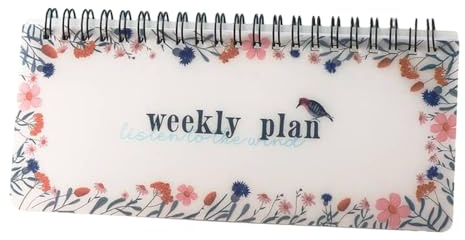Wochenplaner mit reißbarer Seite, Twin-Coil-Bindung, undatierter Planer, Notizbuch, Terminkalender für Damen, Herren, Agenda Journal