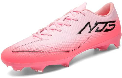 NUTTOPL Scarpe da Calcio Uomo Teenager Training All'aperto Sportivo Scarpe da Ginnastica da Erba Scarpe da Calcio per Competizioni Professionali Leggera e Traspirante Unisex Rosa 36 EU