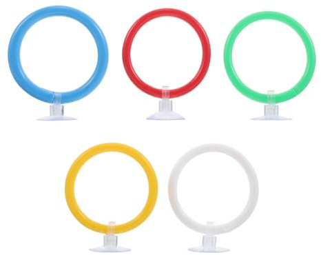Kichvoe 5-teiliges Betta-Ring-Spielzeugset – Trainingsring mit Saugnapf – Futterspender für Aquarien