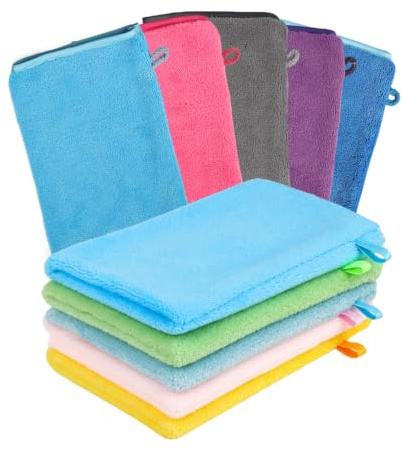 HOCUCHELAND Lot de 10 gants de toilette en microfibre