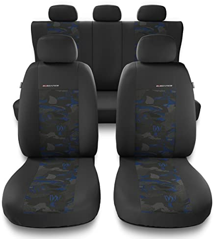 Mossa - Universal Sitzbezüge Auto kompatibel mit Renault Clio II, III, IV (1990-2019) - Autositzbezüge Schonbezüge für Autositze - UNE-BL