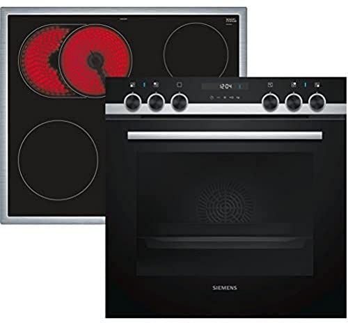 Siemens eq521ka00 Céramique four électrique Set d'appareils de cuisine – set d'appareil ménager de cuisine (céramique, verre et céramique, noir, 1200 W, toucher, 58,3 cm)