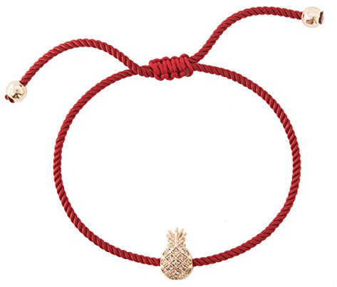 Remi Bijou Armband Armkette 'Ananas' mit Strasssteine - verstellbare Größe, ColorName:Rot