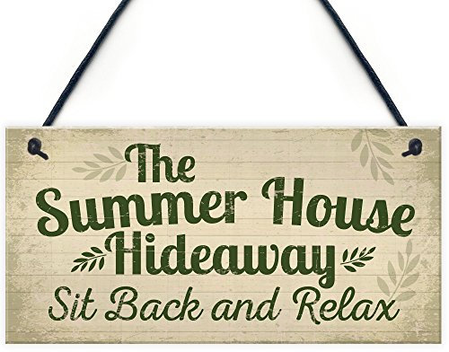 RED OCEAN Garden Sign The Summer House Novelty Plaque Garden Shed Sign Friendship Gift