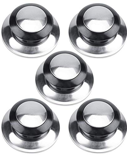 Duokon Pot Pan Deckel Knob Hebe Griff beständige Home Kitchen Kochgeschirr Ersatzteile Bakelit Metall Schwarz Silber 5 Stücke
