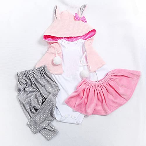 MineeQu 5 Zwei Größen 47 oder 60 cm Hochwertige Neugeborene Puppen Kleid Wiedergeboren Baby Puppe Alle Baumwollkleidung