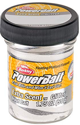 Berkley PowerBait - Cebo de Trucha con Purpurina, vena Plateada, Cebo de Masa de Pesca, tecnología de dispersión de Aroma, Aroma y Sabor irresistibles, moldeable y fácil de Usar