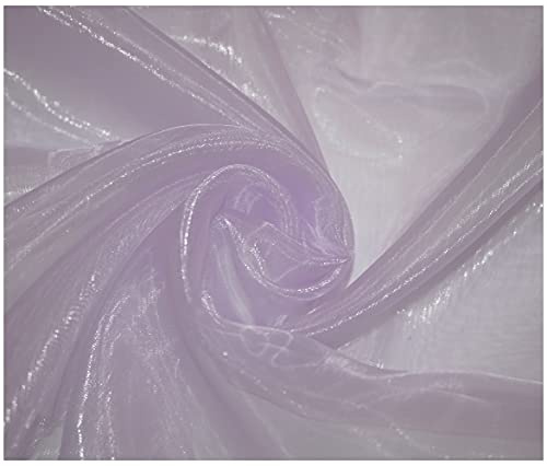 Premium Crystal Organza Voile Fancy Dress Costume Decorations Fabric 150cm Wide/Sold by The Metre (Lavender)