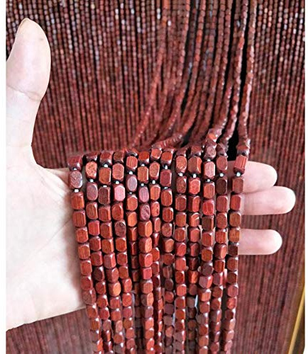 Perlenvorhang Türvorhang Holzperlen Vorhänge Für Türschrankpassage Raumteiler Balkon Dekoration Handgemacht, 2 Farben, Größenanpassung PENGFEI (Color : A, Size : 60 strands-120x200cm)