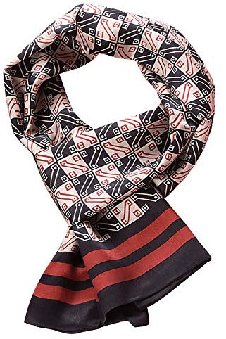 UK_Stone Klassisch Seidenschal Block Quadrat Halstuch Herren Schal Beige Schwarz Diamant